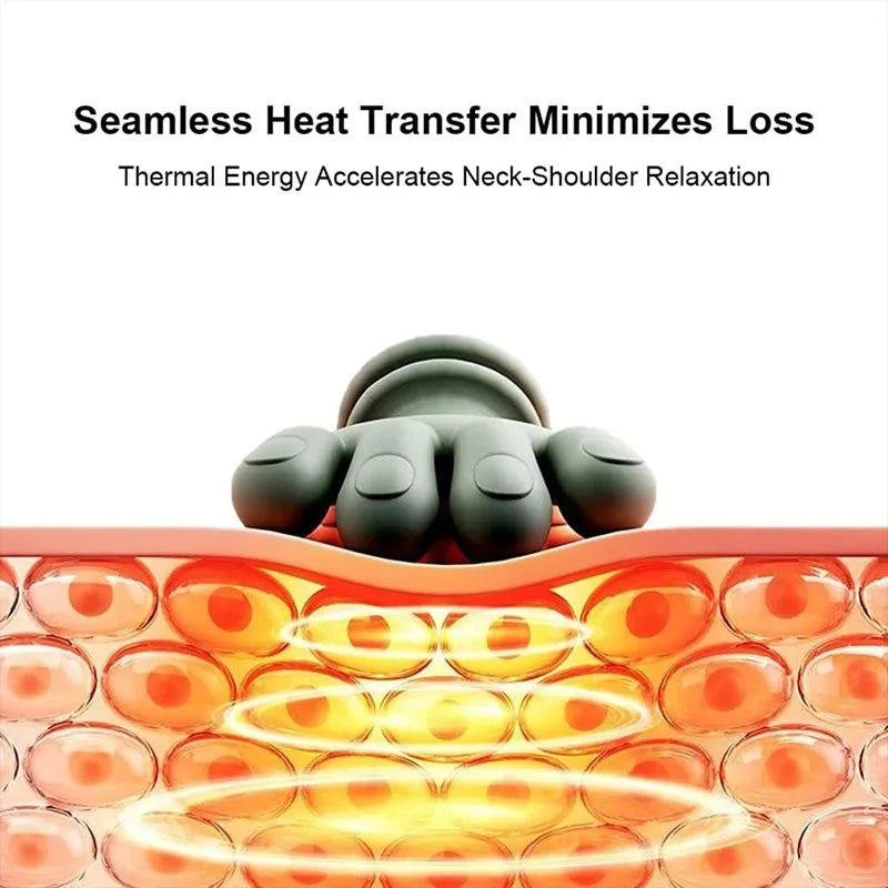 Electric Neck Massager Shoulder Massager with Heat Therapy Deep Tissue Massage Portable Rechargeable Cervical Massager for Relaxation Stress Relief Office Workers Muscle Recovery Handheld Massage Device with Human Hand Simula