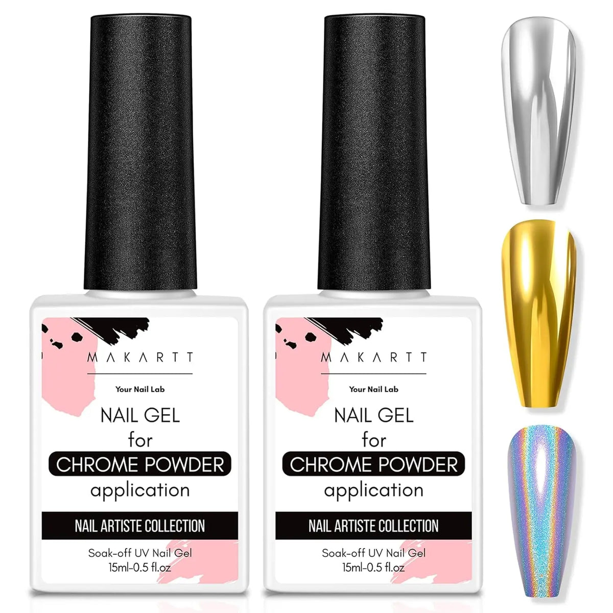 Gel Top Coat for Chrome Nail Powder: Mirror Shiny Chrome No Wipe Gloss Top Coat Long Lasting Soak Off Nail Lamp for Nail Art 30g