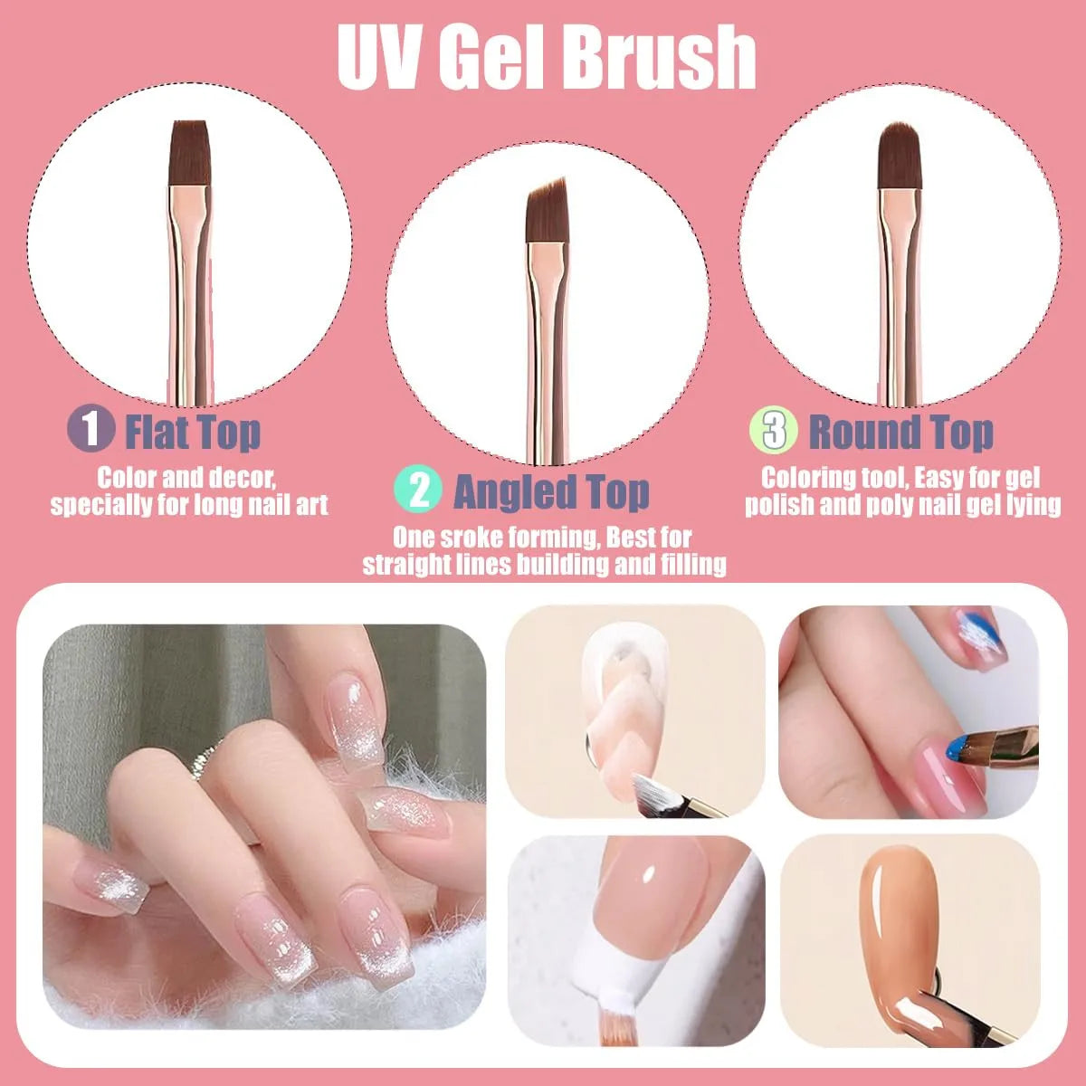 Nail Art Brushes, Nail Art Pens Striping Liner Fingernail Drawing Pens All in One for Starter Manicure Design
