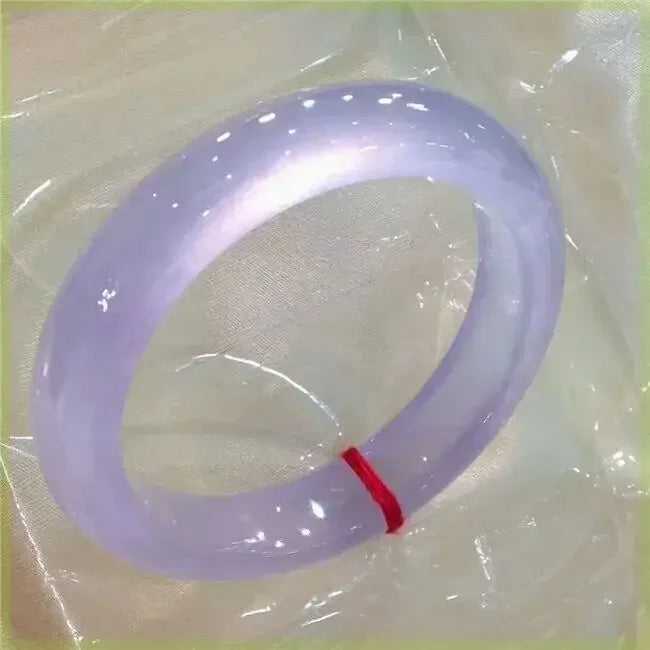 Fine Floating Purple Round Jadeite Bracelet, Myanmar Jade, Ice Flowers, Mauve, Jadeite, Young, All Matte