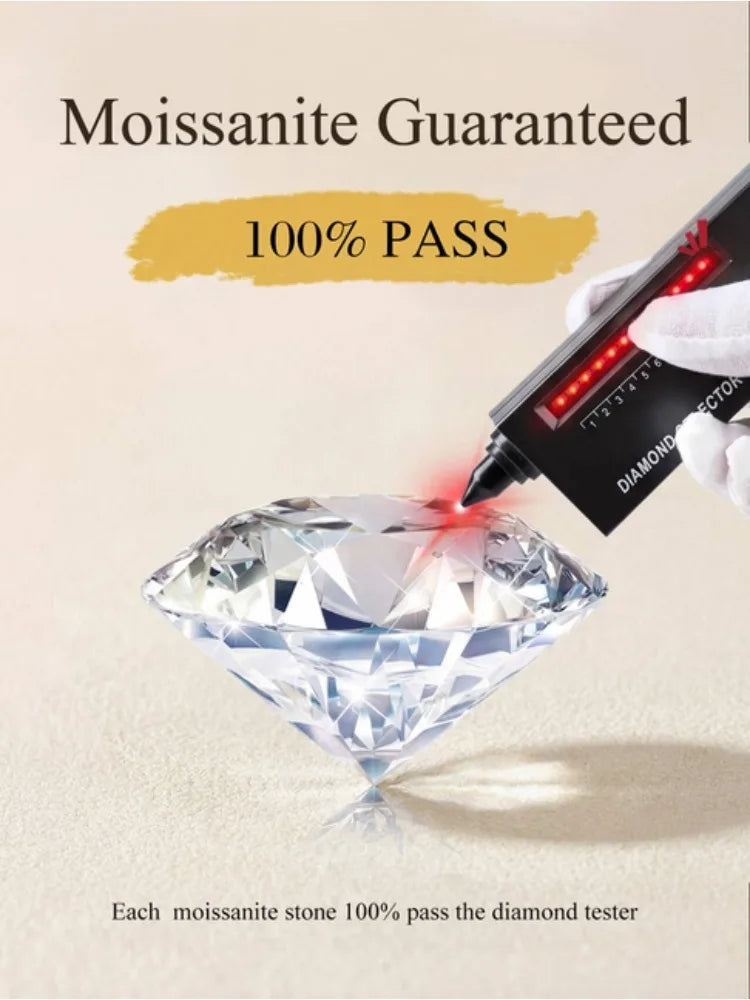 Fashion 0.1CT Moissan Diamond Round Sparkling Hoop Earrings Suitable for Women's Daily Wear High Quality Jewelry