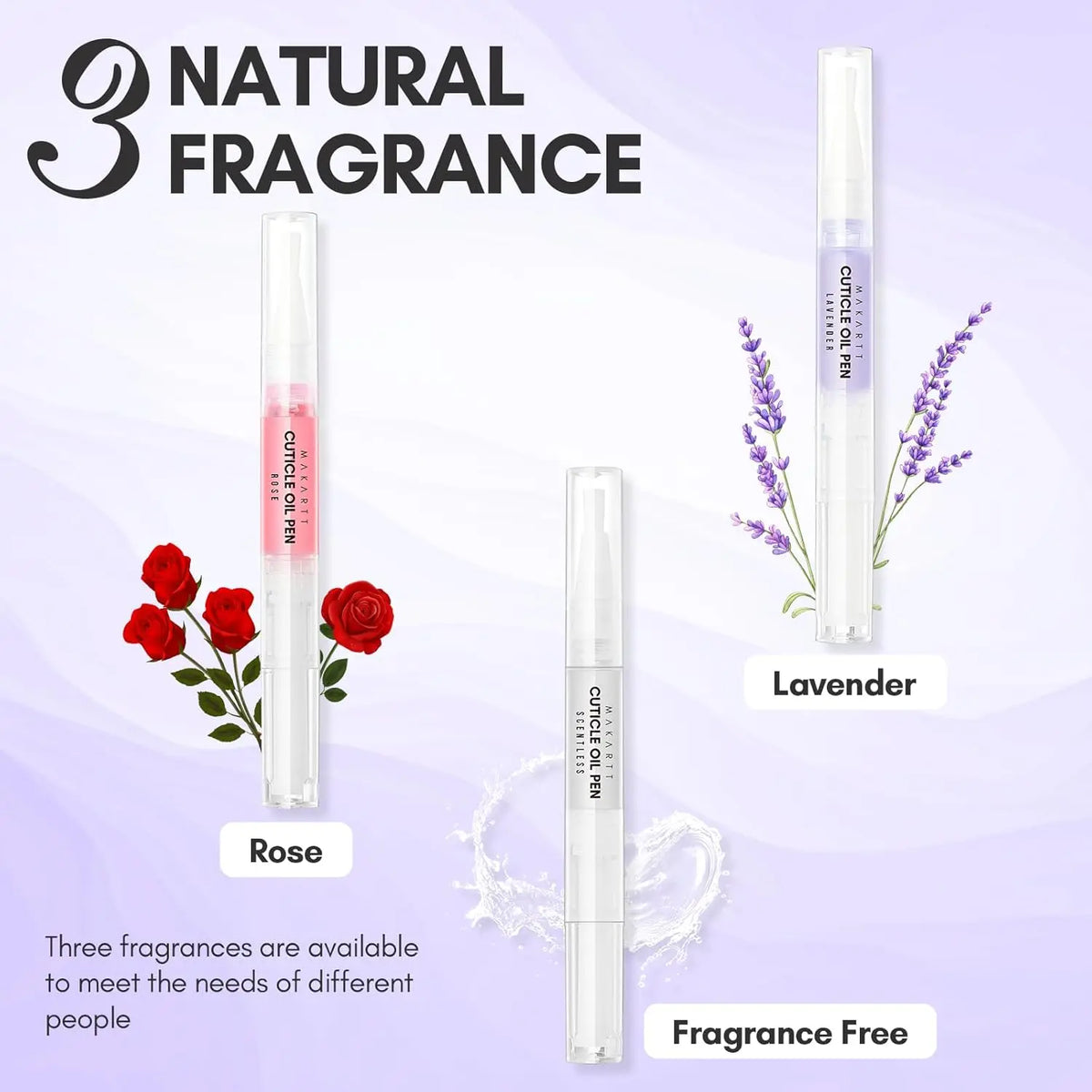 3PCS Cuticle Oil Pen Nail Care , 5ML Nails Revitalizer & Moisturizer with Vitamin E, Cuticles Oils Kit for Manicure Nail Supplie