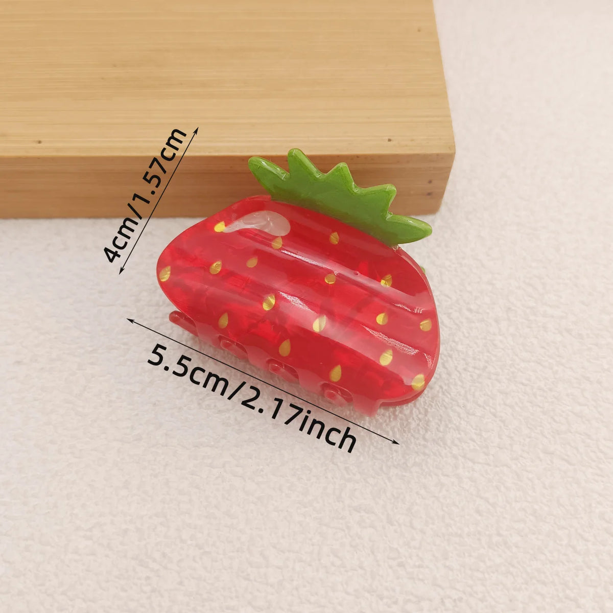 1pc cute little strawberry hair clip mini half updo hair clip fashion ponytail clip female daily holiday party hair accessory