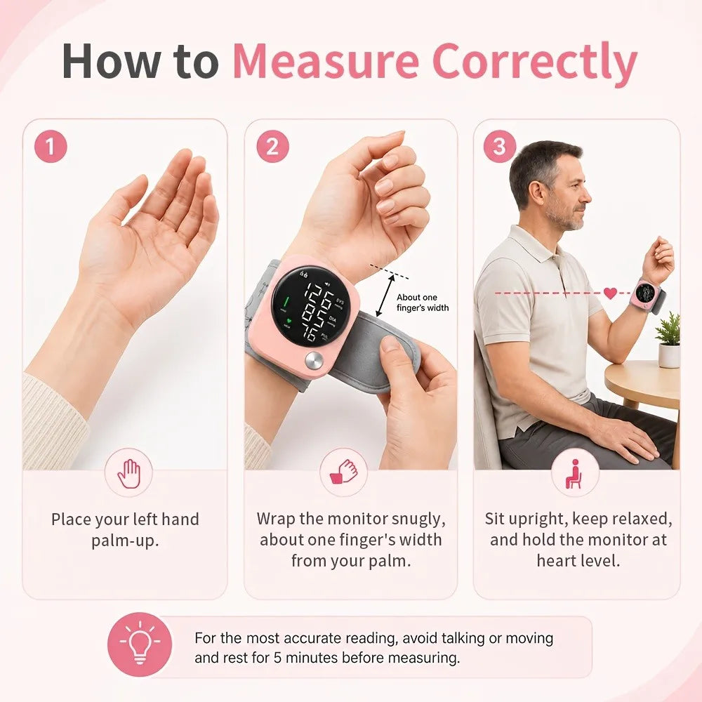Automatic Wrist Blood Pressure Monitor with Adjustable Cuff, Large LCD Display & Voice Broadcast. Features Irregular Heartbeat Detection, Pulse Monitor & USB Charging. Accurate BP Machine, Ideal Gift for Parents &. 2x99 Memor