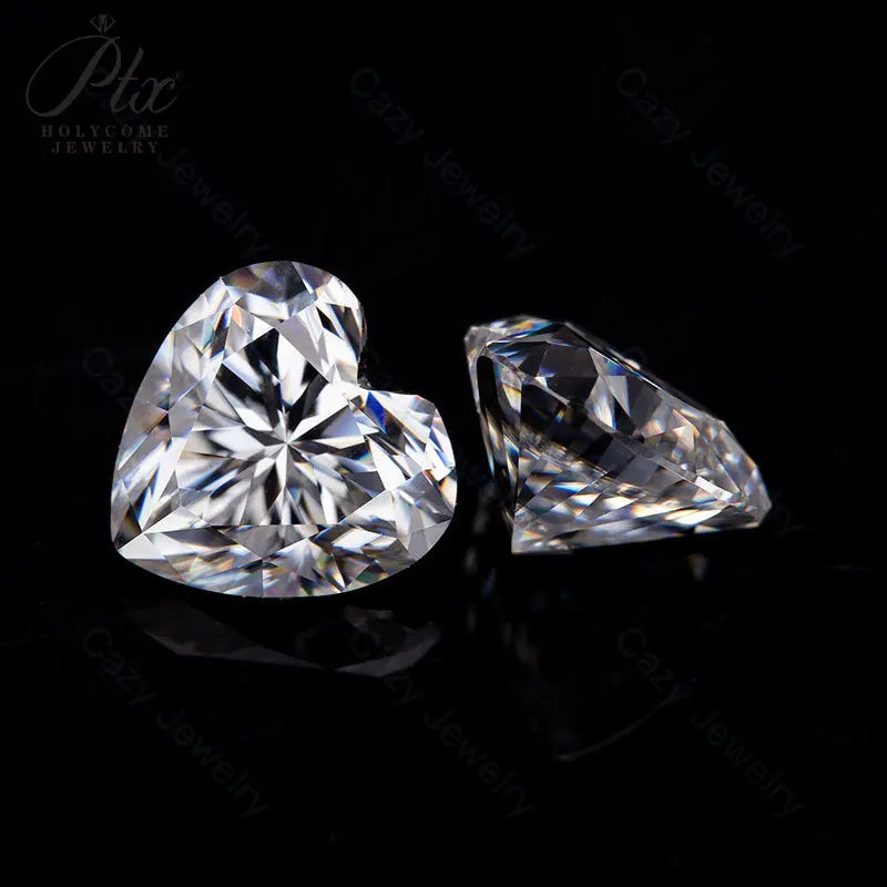 Rare Heart Cut Moissanite Loose Stones Real 3EX Cut D Color VVS1 0.1-5ct Heart Shape Moissanite Diamonds Jewelry Making Ring/Necklace