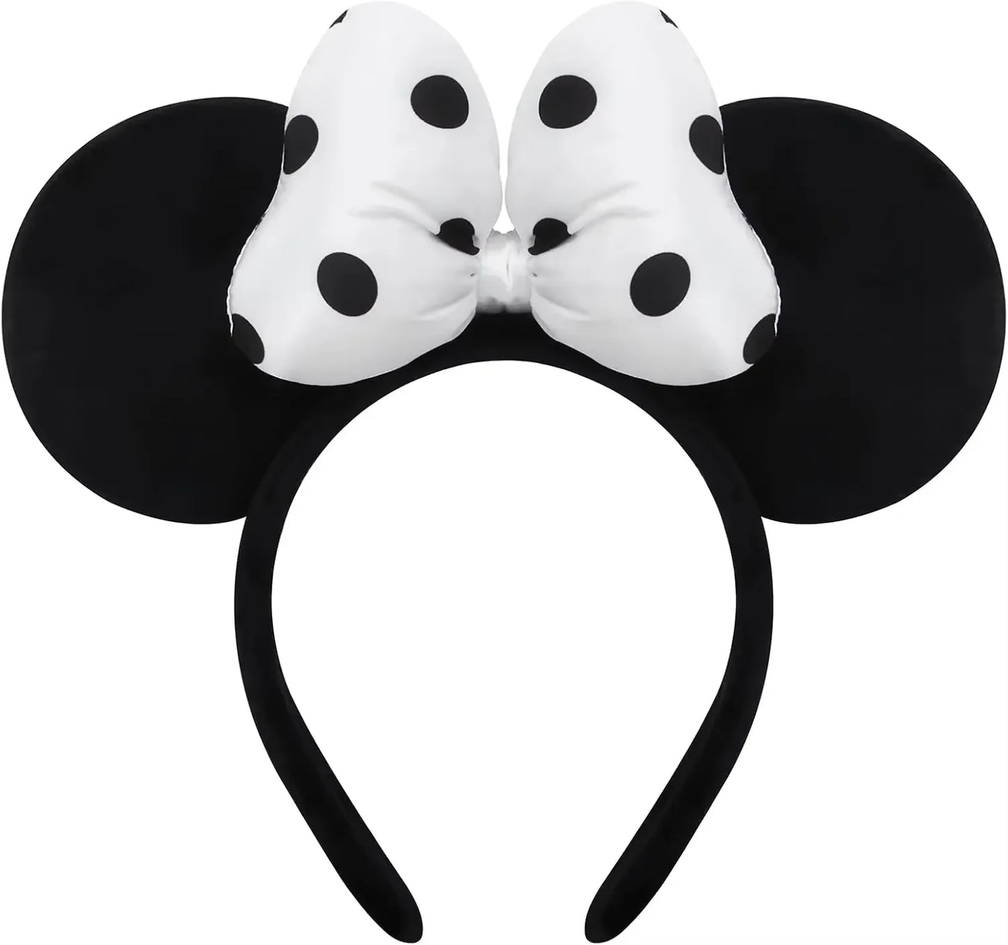 Handmade Mouse Ears Headband for Women and Ladies, Polka Dot Bow Mini Ears Costume Accessories