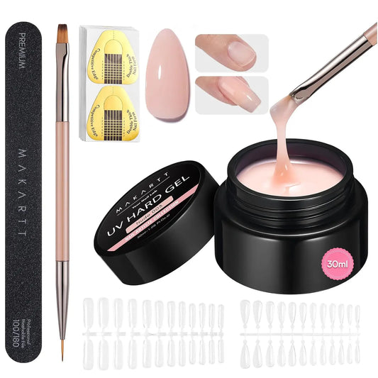 Makartt Nude Gel Builder Kit – Self-Leveling Builder Gel Nail Strengthener for Broken Nail Repair with Nail Forms, File & Brush | 1.06 oz | UV/LED Gel for Home & Salon DIY
Achieve Strong, Salon-Quality Nails at Home

The M
