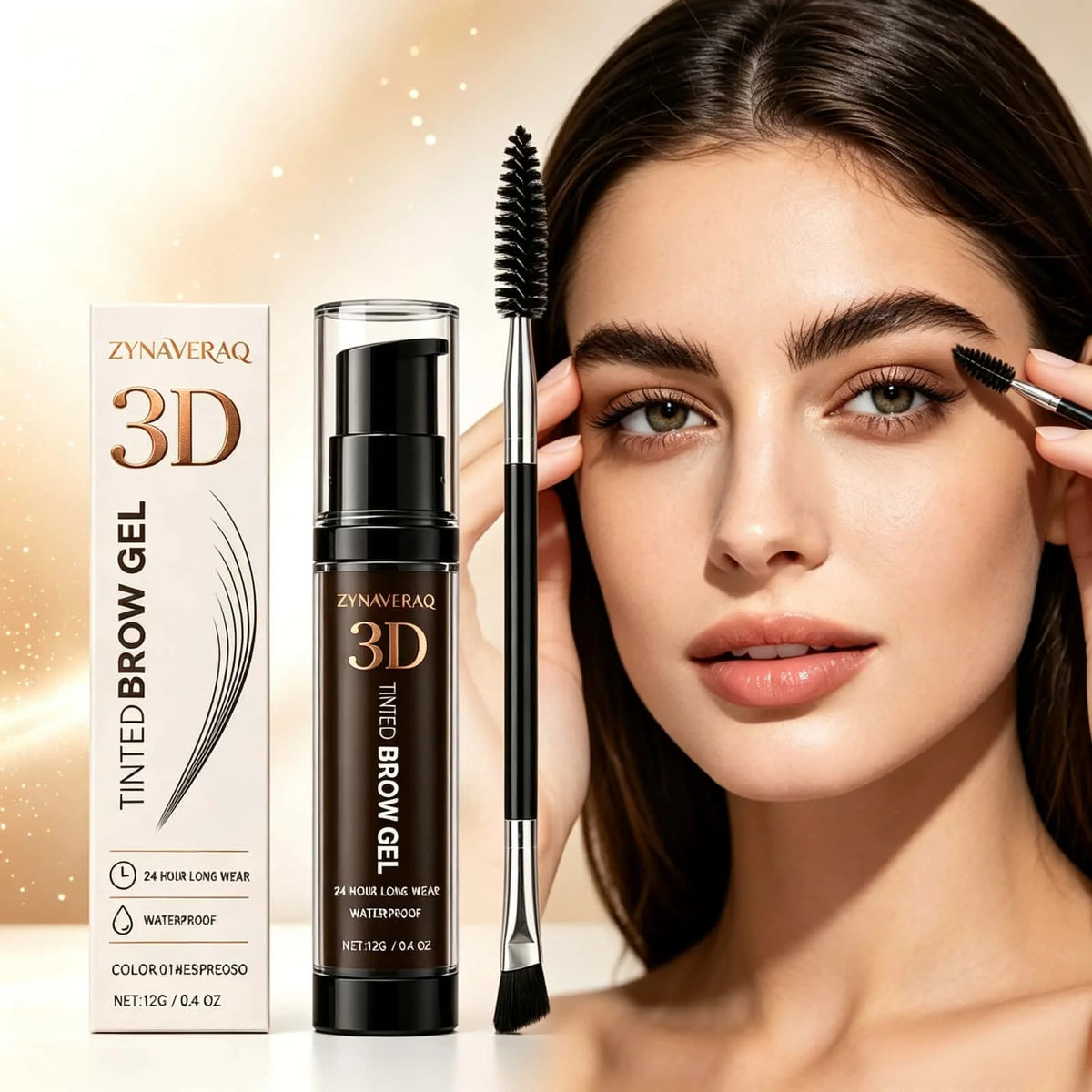 3D Tinted Brow Gel Rapid Drying Formula Sets Instantly Prevents Smudging Optimizes Color Uniformity Beginner Friendly Long Lasting Waterproof Sweat Resistant Eyebrow Makeup