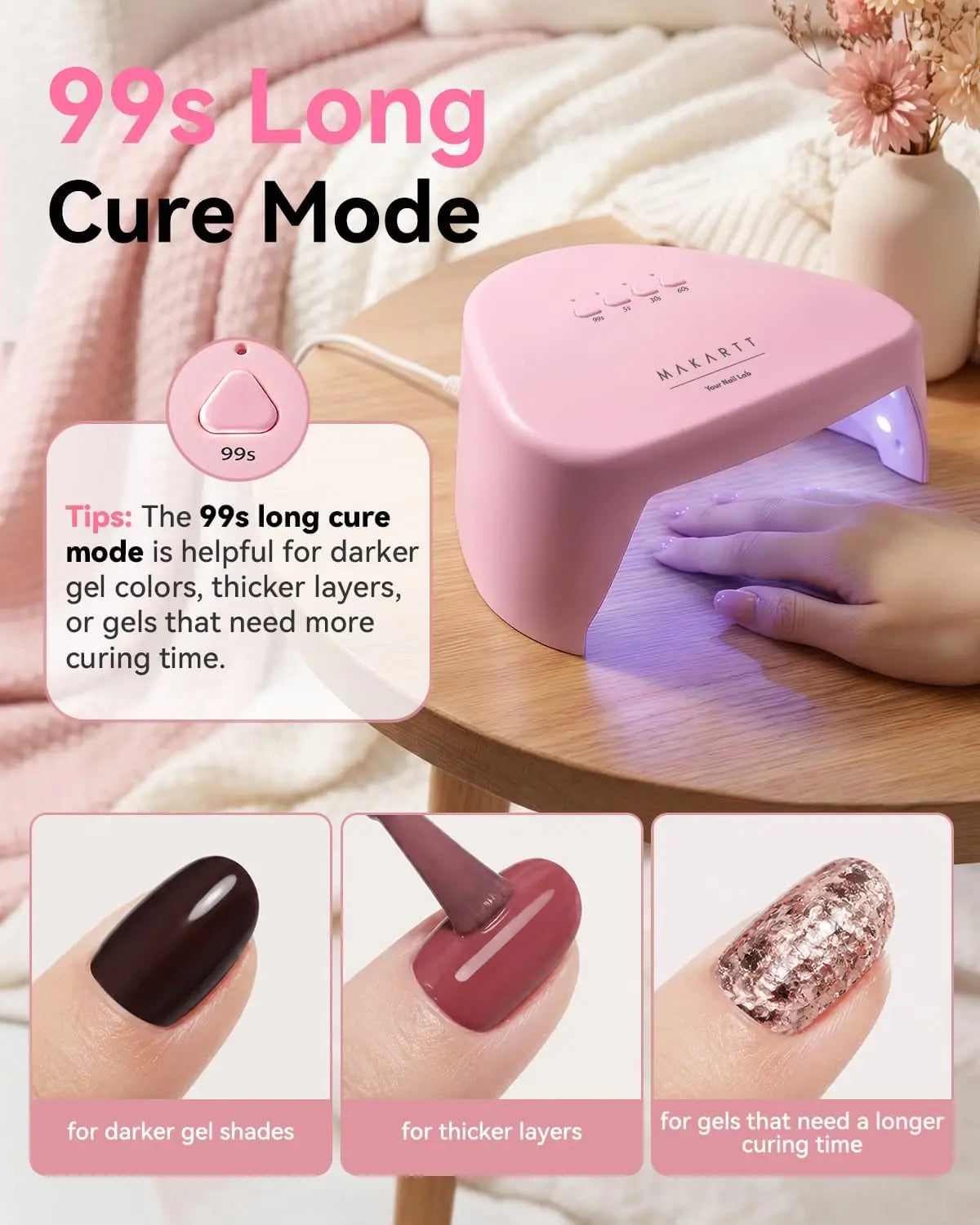 I love how this Makartt Compact Travel UV Nail Lamp makes doing gel nails so convenient, especially when I’m on the go. The small design makes it easy to store and travel with while still giving a professional-quality cure.