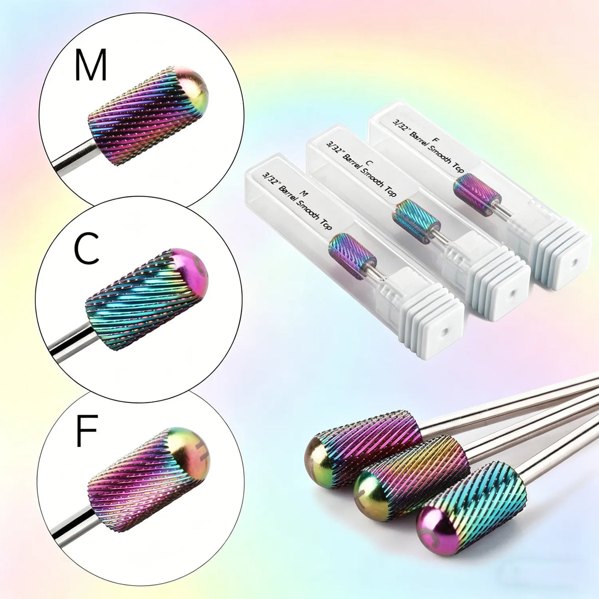 Makartt Nail Drill Bits for Electric Nail Drill Machine Manicure Nail Files Accessories Gel Polish Nail Extension Gel Removing
