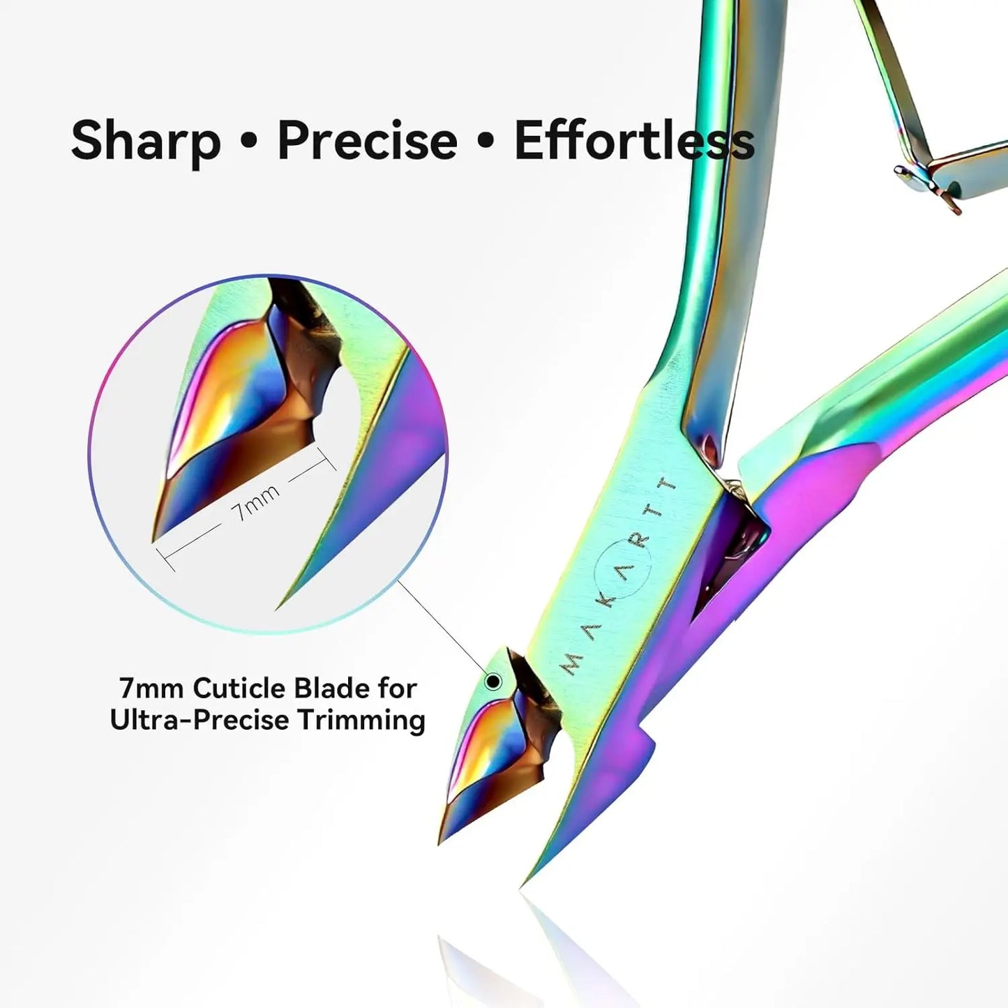 Makartt Professional Cuticle Trimmer Nipper Set Stainless Steel Manicure Pedicure Kit with Dual End Nail Pusher & Scraper Tool