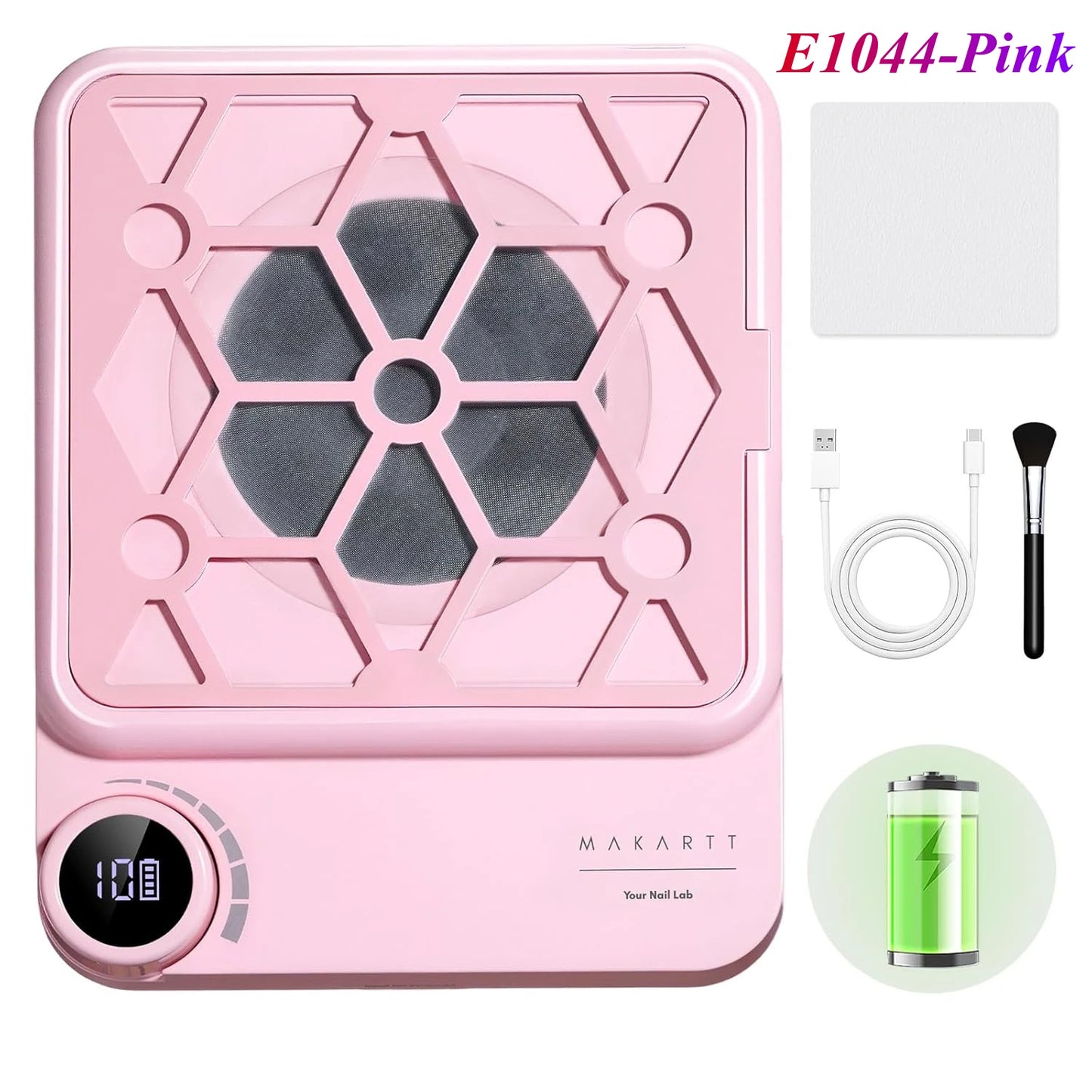 Nail Dust Collector 5500RPM Rechargeable Adjustable Speed Quiet for Gel Polish Manicure Salon Home with Filters Dust Brush