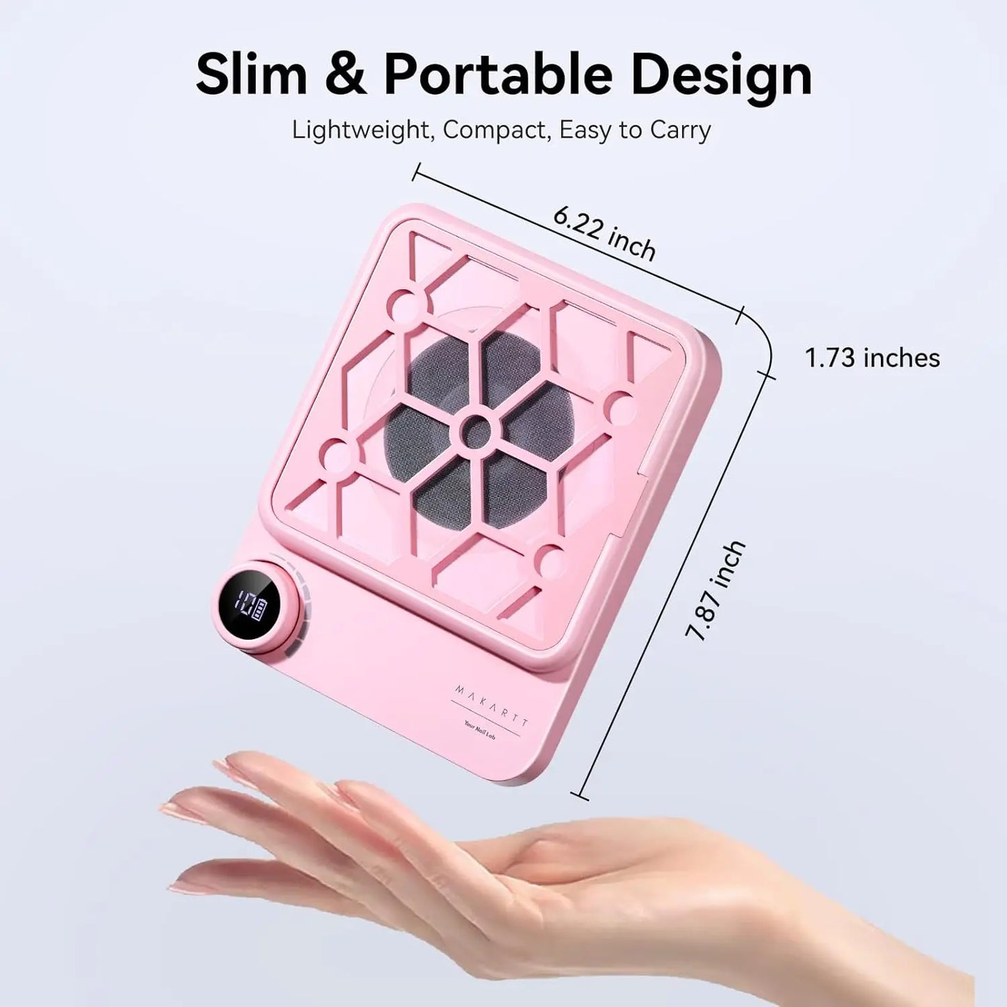 Nail Dust Collector 5500RPM Rechargeable Adjustable Speed Quiet for Gel Polish Manicure Salon Home with Filters Dust Brush