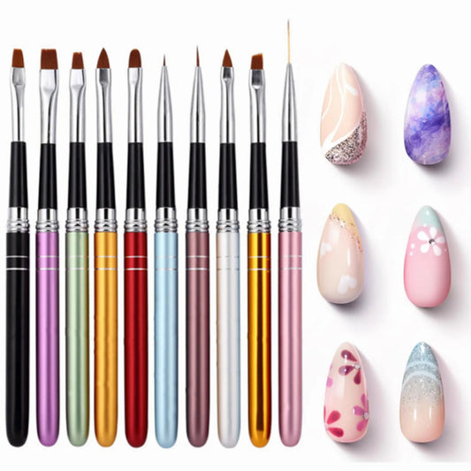Nail Art Brushes, Nail Art Pens Striping Liner Fingernail Drawing Pens All in One for Starter Manicure Design