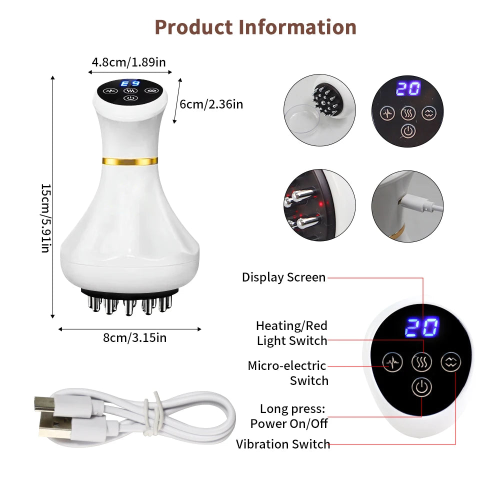 Body Sculpting Massager Red Light Therapy Handheld Cellulite Massager with Hot Compress Vibration Pulse 3 Massage Modes 9 Intensity Levels Digital Display for Belly Waist Arms Thighs Legs Skin Firming Relaxation Home Spa Wome