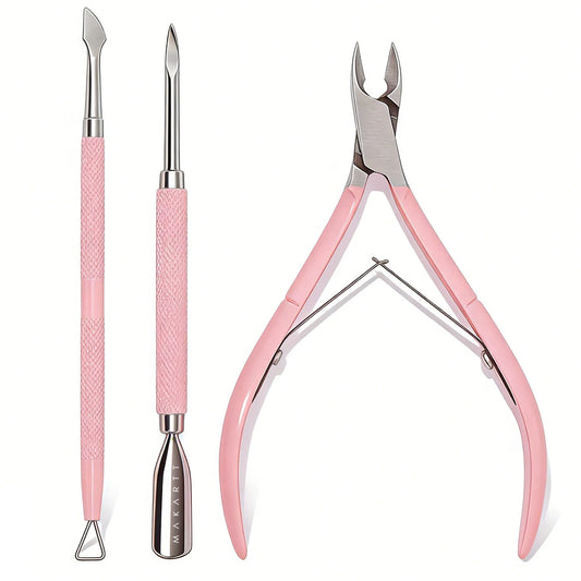 Cuticle Trimmer Cuticle Remover with Cuticle Pusher, Professional Stainless Steel Durable Pedicure Manicure Tools Cutter Nipper