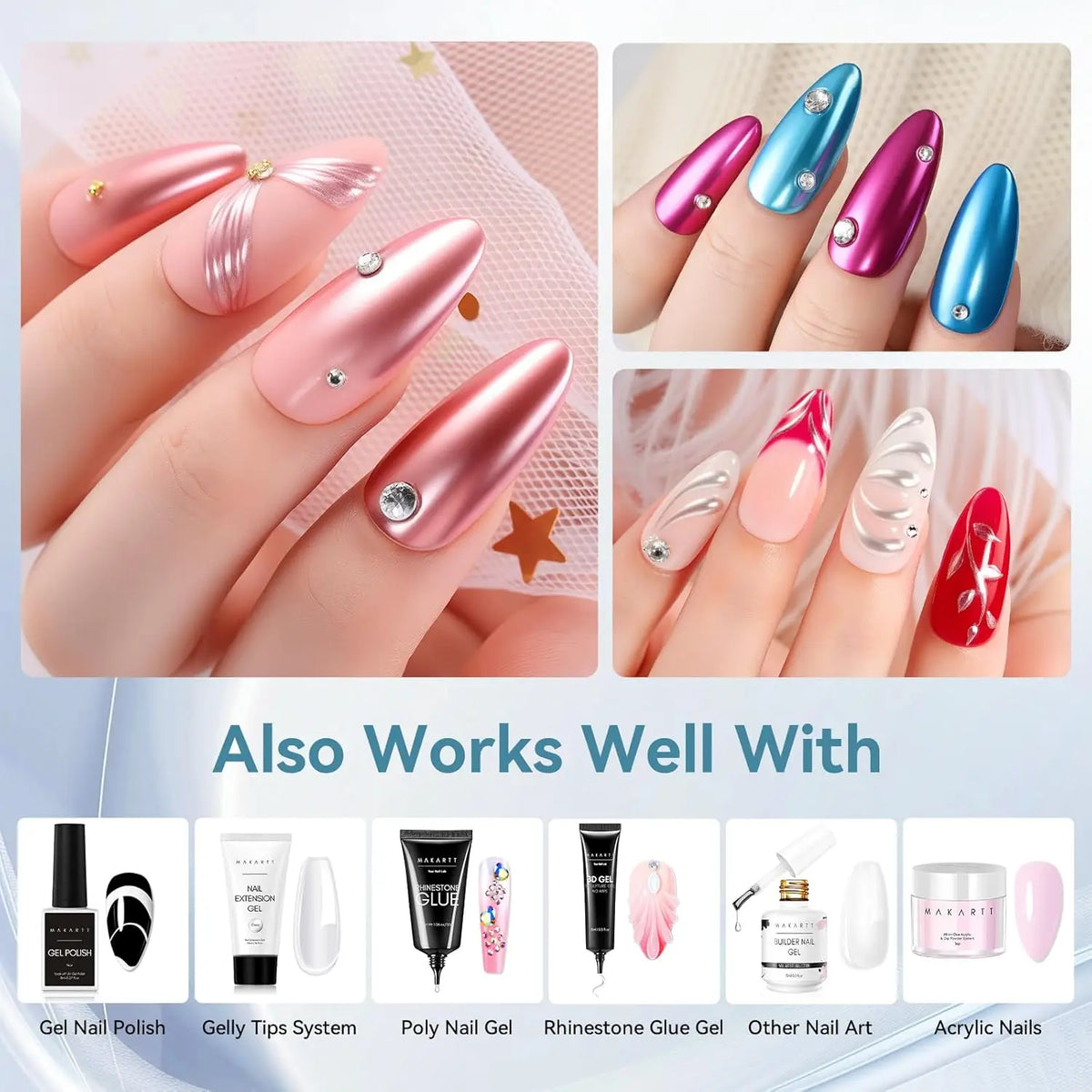 Gel Top Coat for Chrome Nail Powder: Mirror Shiny Chrome No Wipe Gloss Top Coat Long Lasting Soak Off Nail Lamp for Nail Art 30g