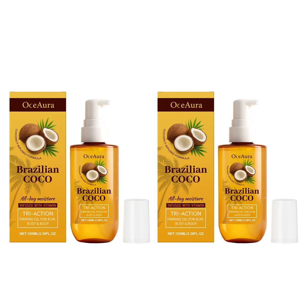 OceAura Coconut Body Oil Deep Moisturizing Nourishing Smooth Skin Lifting Firming Fade Fine Lines Rejuvenating Repairing Dry Body Oil