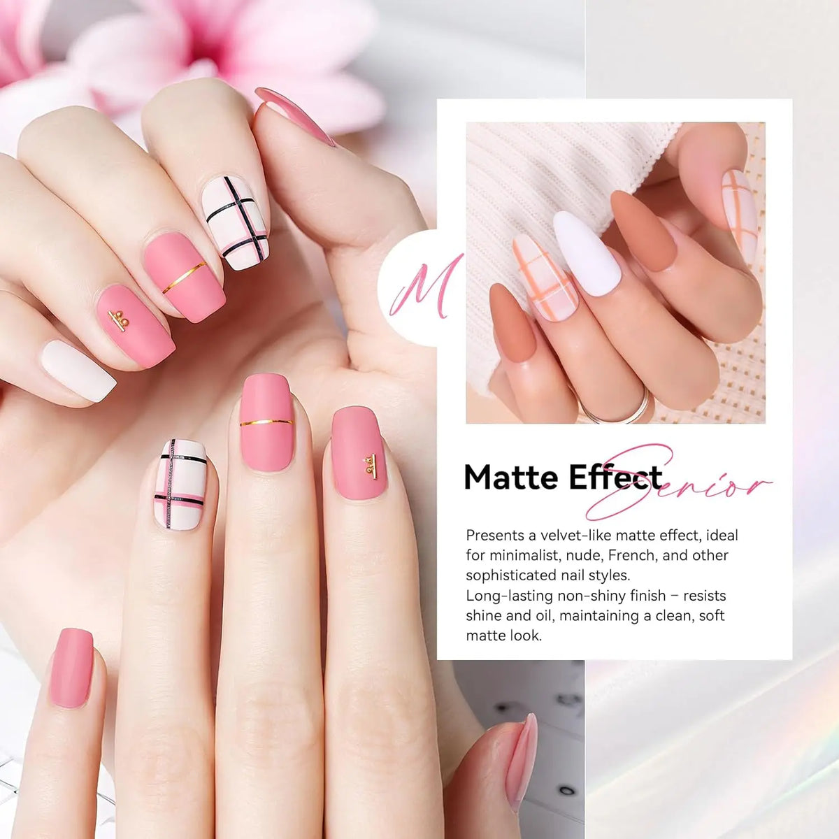 Makartt Matte Gel Top Coat 10ml, Soak Off No Wipe Long-Lasting Matte Finish for Nail Art Supplies for DIY and Salon Manicure