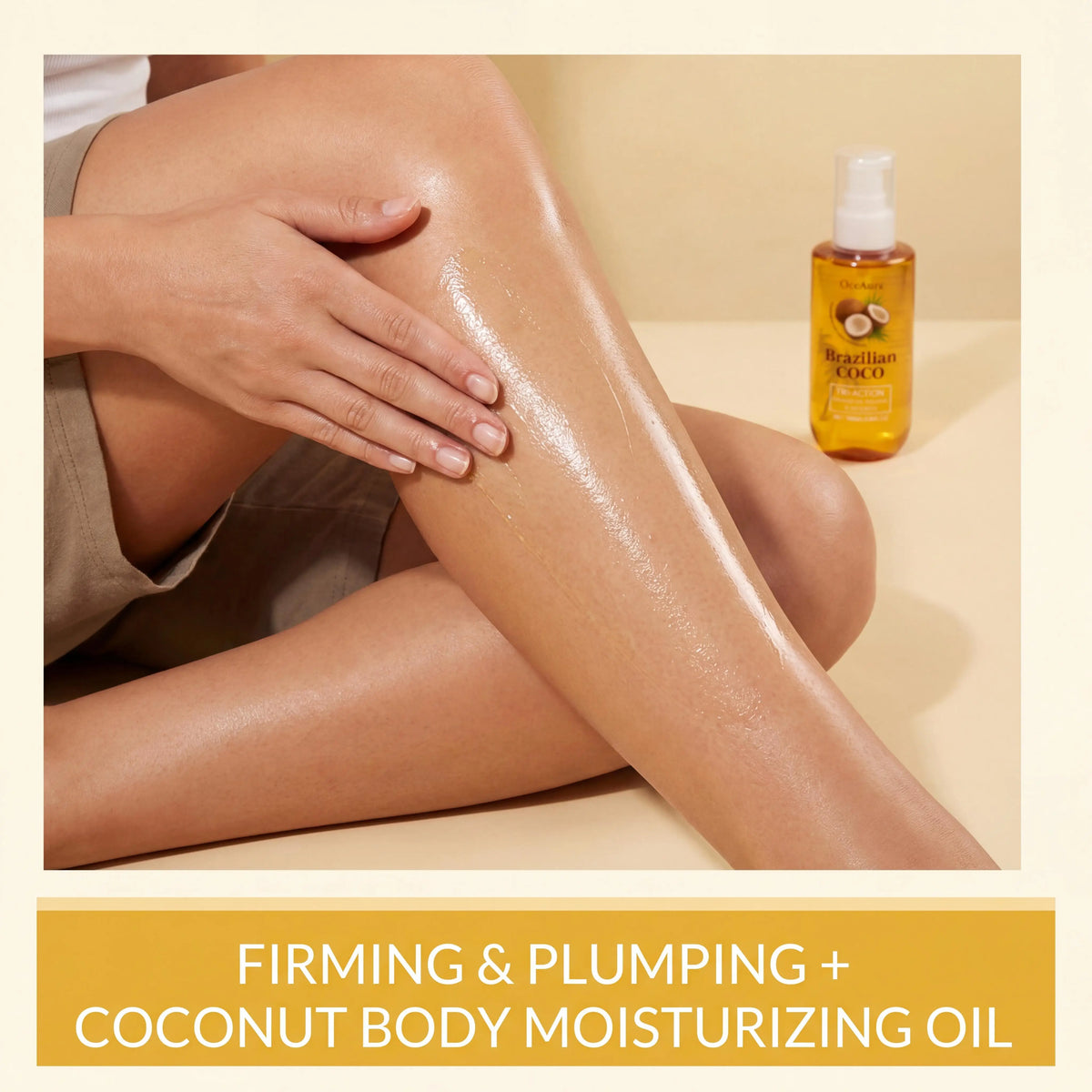 OceAura Coconut Body Oil Deep Moisturizing Nourishing Smooth Skin Lifting Firming Fade Fine Lines Rejuvenating Repairing Dry Body Oil