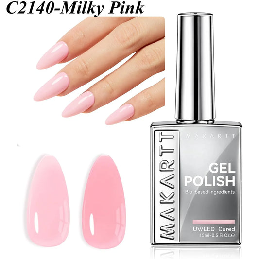 Makartt Hema Free Gel Nail Polish 15ml - Butter Yellow, High Gloss, Soak Off UV LED Nail Art Manicure DIY Home Salon Gift