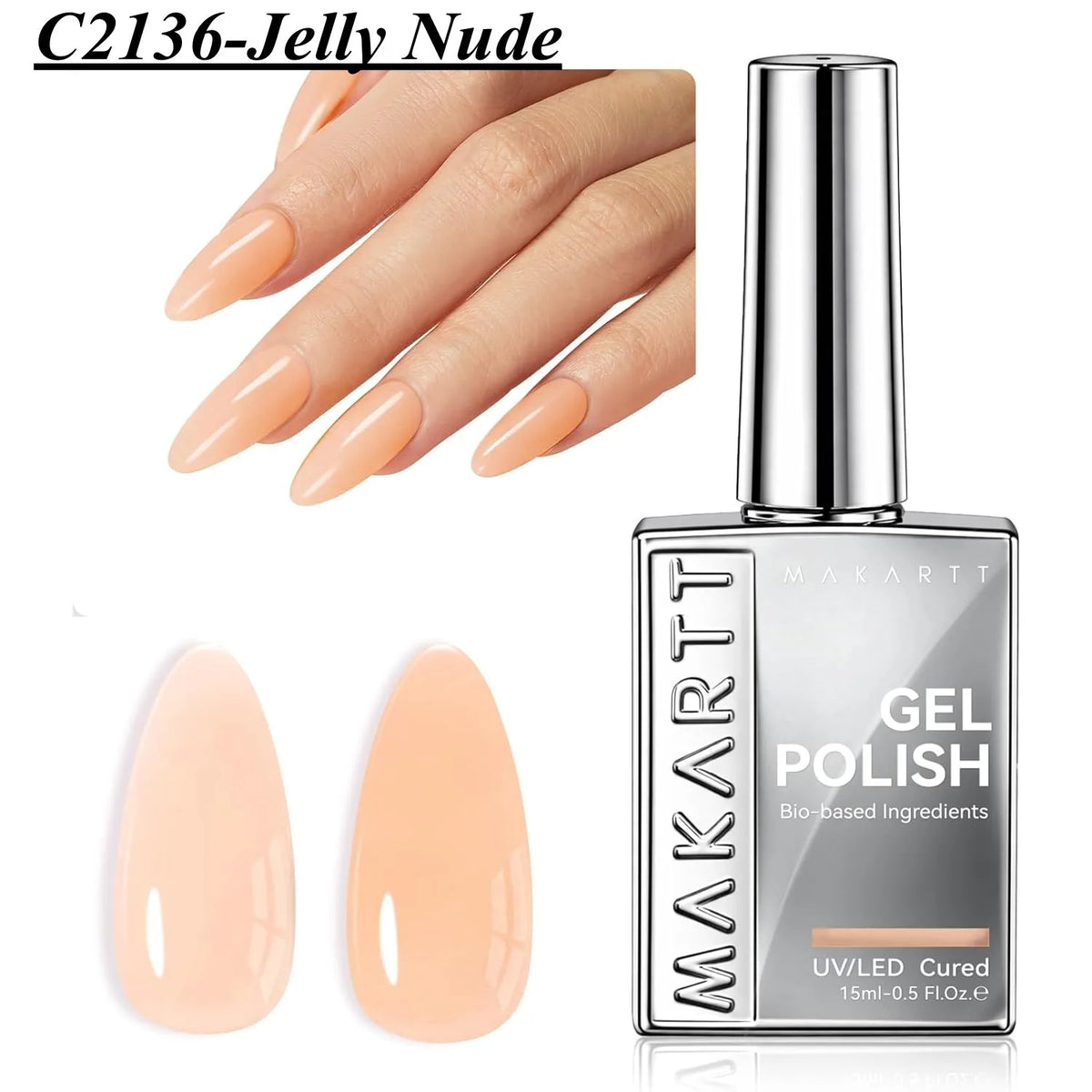 Makartt Hema Free Gel Nail Polish 15ml - Butter Yellow, High Gloss, Soak Off UV LED Nail Art Manicure DIY Home Salon Gift