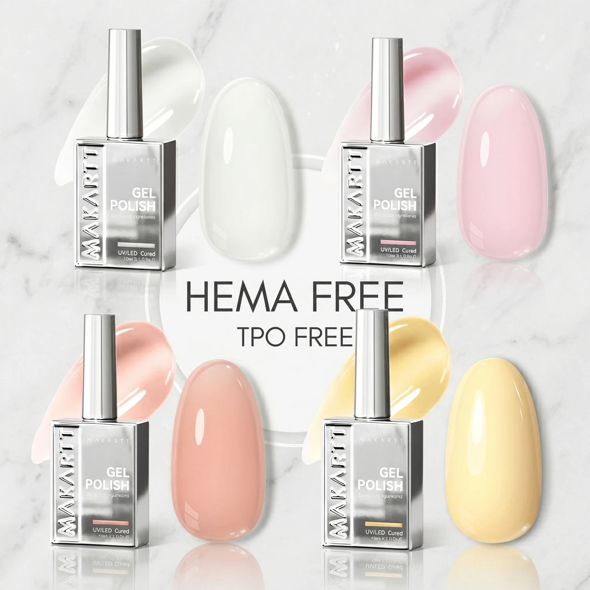 Makartt Hema Free Gel Nail Polish 15ml - Butter Yellow, High Gloss, Soak Off UV LED Nail Art Manicure DIY Home Salon Gift