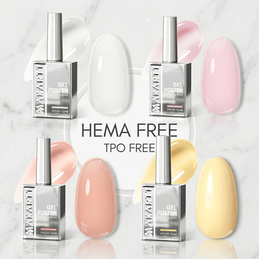 Makartt Hema Free Gel Nail Polish 15ml - Butter Yellow, High Gloss, Soak Off UV LED Nail Art Manicure DIY Home Salon Gift