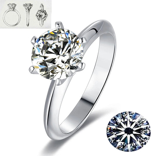Hot New Luxury 925 Sterling Silver 1-3 Ct Real Moissanite Rings Wholesale