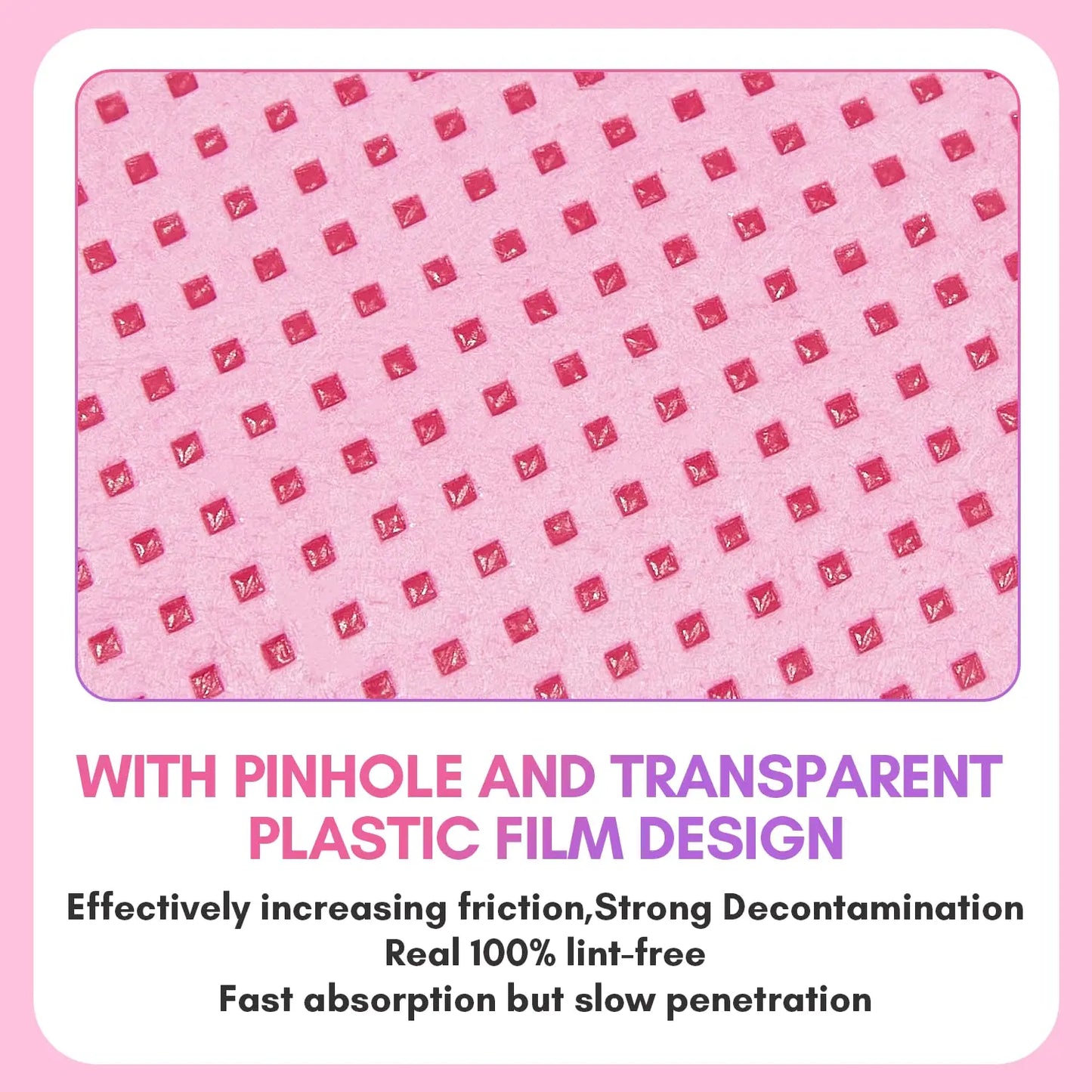 Pink Lint Free Nail Wipes for Gel Nail Polish Remover, 1000pcs Super Absorbent Soft Nail Wipes Gel Pads for Eyelash Extensions