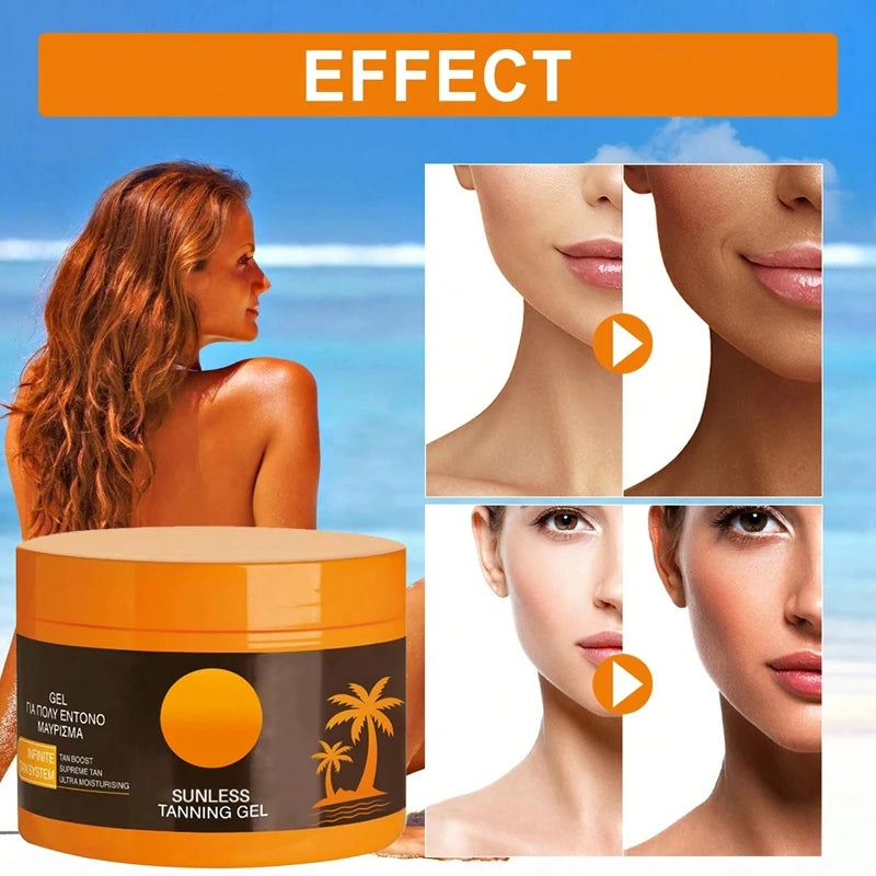 Intensive Tanning Gel Accelerator Bronzing Solarium Sunbeds Summer Long Lasting Repair Moisturizing Face Body Self Tanner Cream