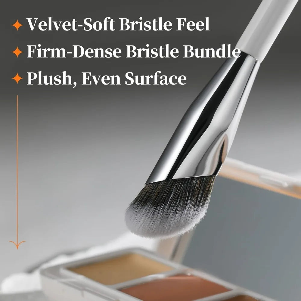 Angled Concealer Brush for Under Eye Small Foundation Precision Face Makeup Blending Professional Cosmetic Tool