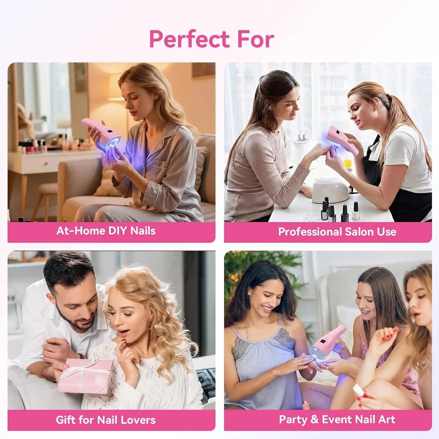 Makartt Flash Cure UV Nail Lamp 3S Pre-Curing Portable Cordless UV LED Nail Light 222mW/cm² Rhinestone Glue Poly Gel Rechargeabl