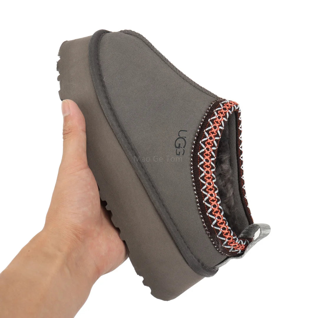 New Thick soled Snow Boots for Women in Winter 2026, Short Style Cashmere Warm Thick soled Heerless Shoes, Wool Half Slippers, Women's Cotton Shoes