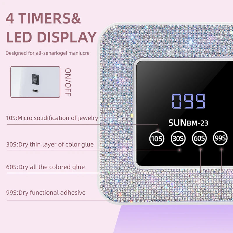 New UV LED Nail Lamp 21LEDS Quick Gel Polish Drying Lamp For Manicure 10S/30S/60S/99S Timer Professional Nail Lights Salon Tools