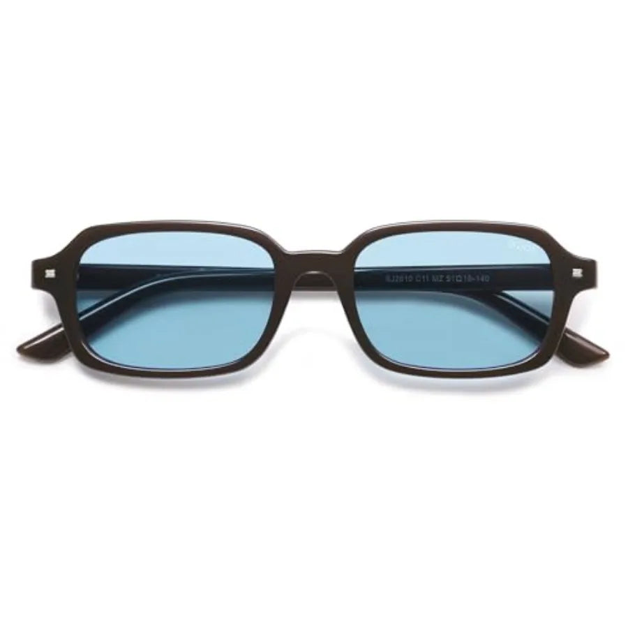 Trendy Rectangle Polarized Sunglasses Womens Mens, Small Retro Fashion Thin Slim Square Sunnies SJ2610