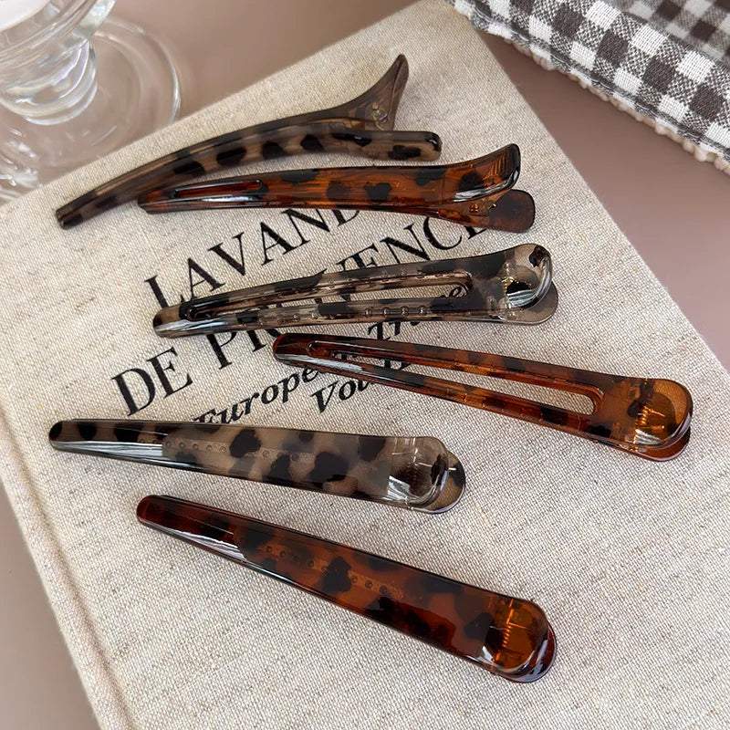 New Autumn/Winter Leopard Print Duckbill Hair Clips Fashion Makeup Bangs Clips, Side Clips, and Loose Hair Accessories