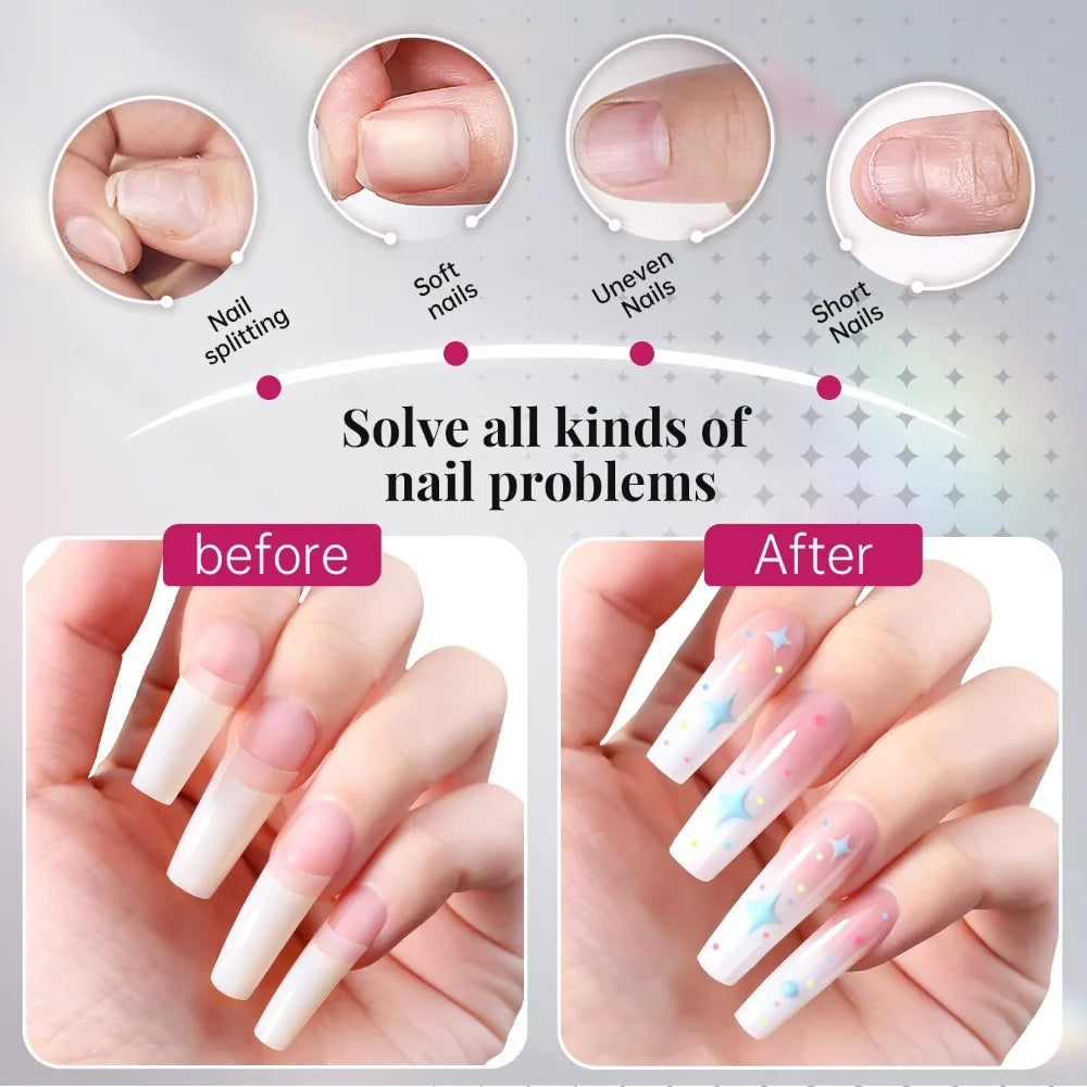 Soft Gel False Nails 500PCS Half Cover Acrylic Nail Tips 10 Sizes French Style Artificial Nails with Storage Box for Salon Home DIY Manicure
