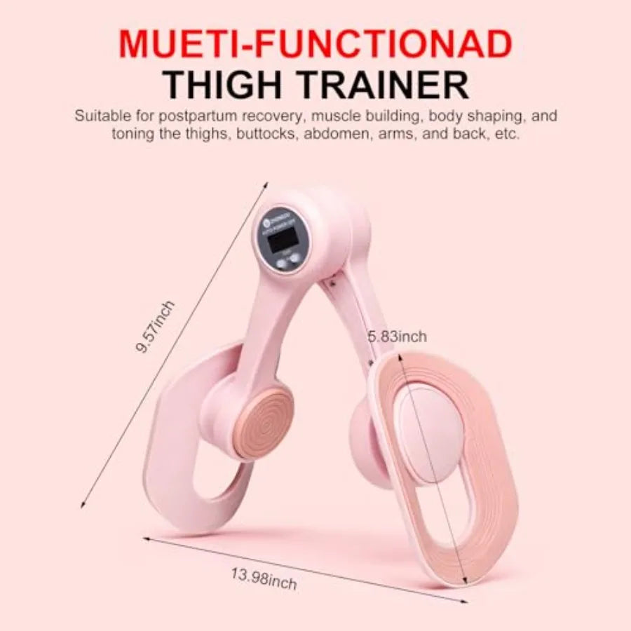 Thigh Trainer, 360°Adjustable Pelvic Floor Exercise Device with Auto-Counter Display, Inner Thigh Exerciser with 25-35 LB Resis