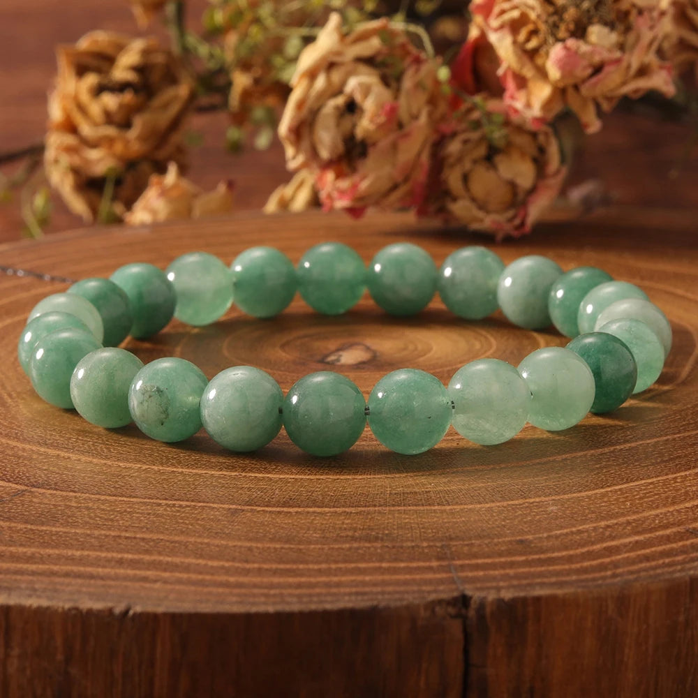 Genuine Jade Bracelet for Women Mens Green Crystal Beaded Bangle Fortune Braclet Natural Stone Clearance Jewelry