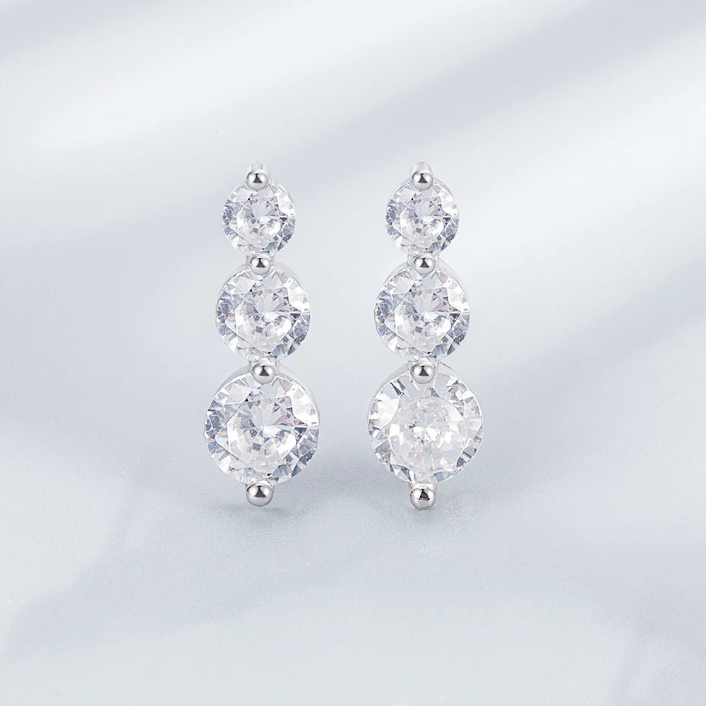Personalized Minimalist 1.2 Carat Moissanite Digital Stud Earrings for Women Anniversary Engagement Jewelry Wholesale