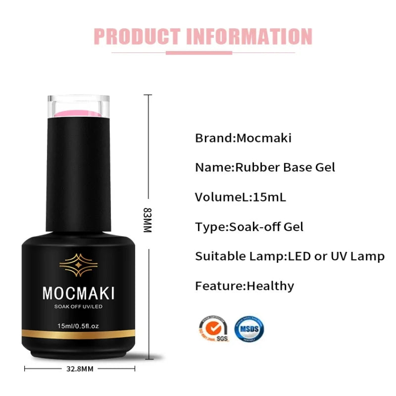 Mocmaki GEL Structure Gel Funny Bunny Rubber Base Gel Nail Polish 15ML Semi Permanent UV Soak Off Milky White Gellak for Manicur