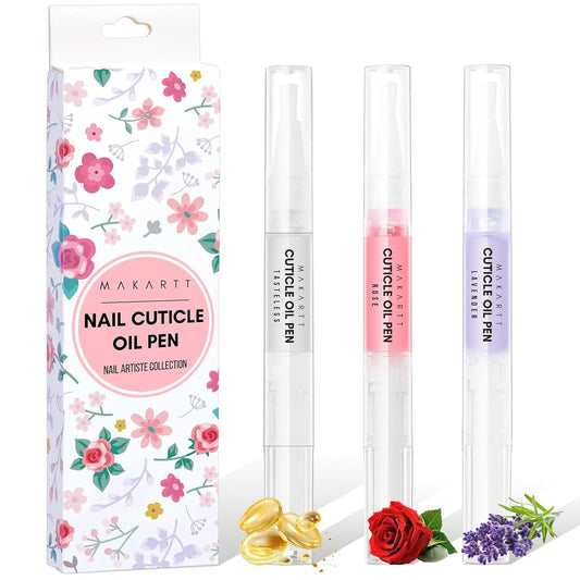 3PCS Cuticle Oil Pen Nail Care , 5ML Nails Revitalizer & Moisturizer with Vitamin E, Cuticles Oils Kit for Manicure Nail Supplie