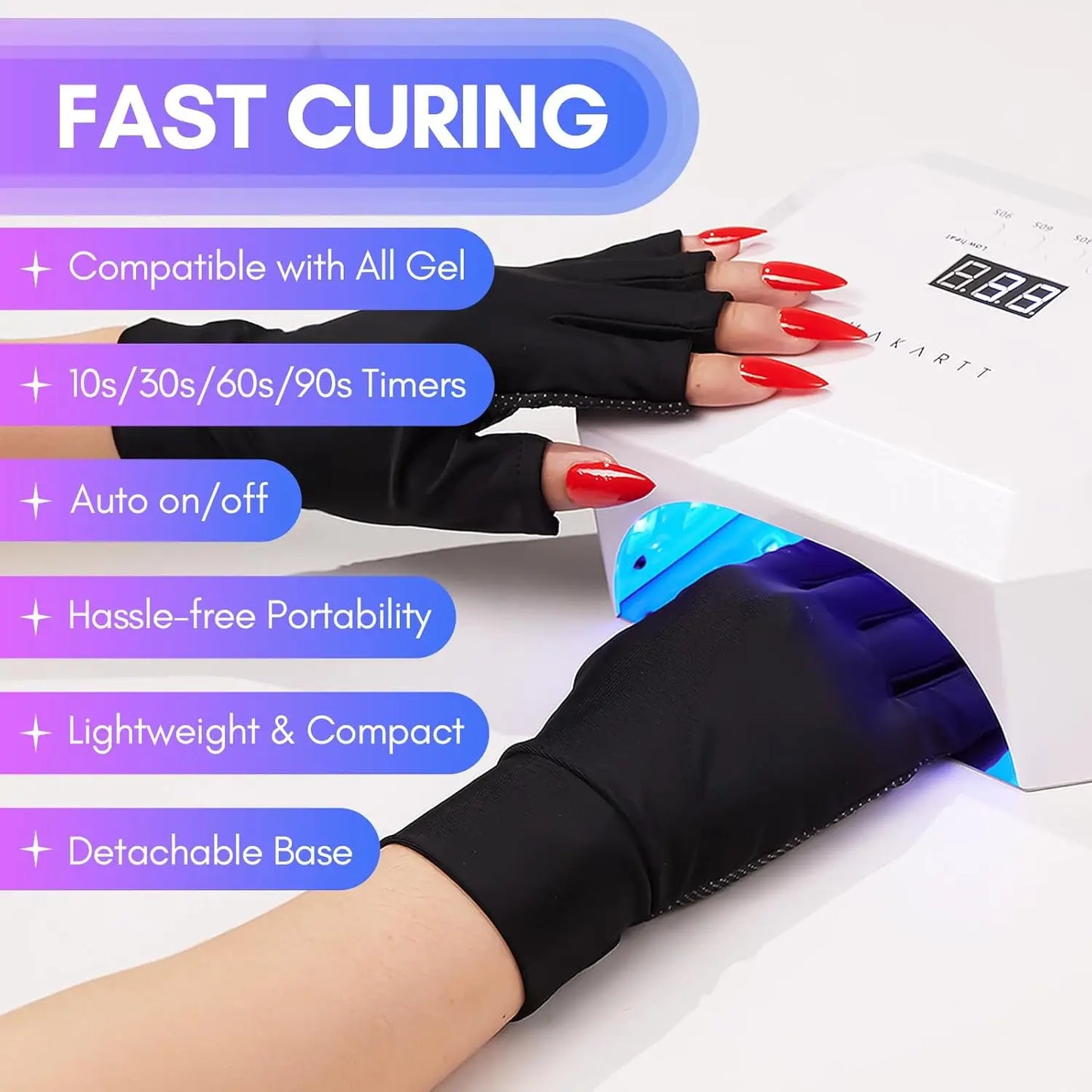 Makartt UV LED Nail Lamp for Nails Glue, UV Light for Gel Poliah Rechargeable Aurora 36W Gel Lamp with 4 Timers & Auto Sensor