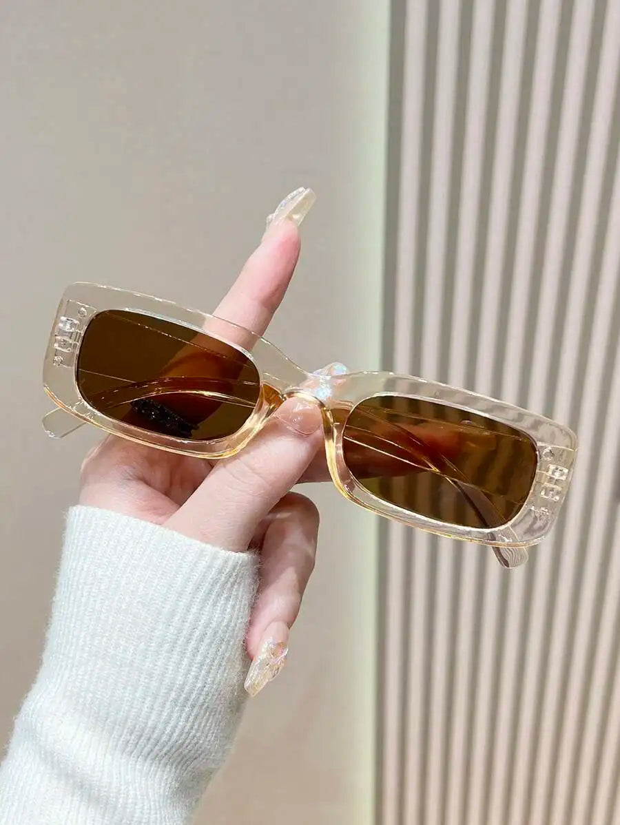 1pc Square Y2K Party Cute Daily Retro Beach Fashion Fashion Glasses For Men & Women Y2K Fest Music Fest For Summer Beach