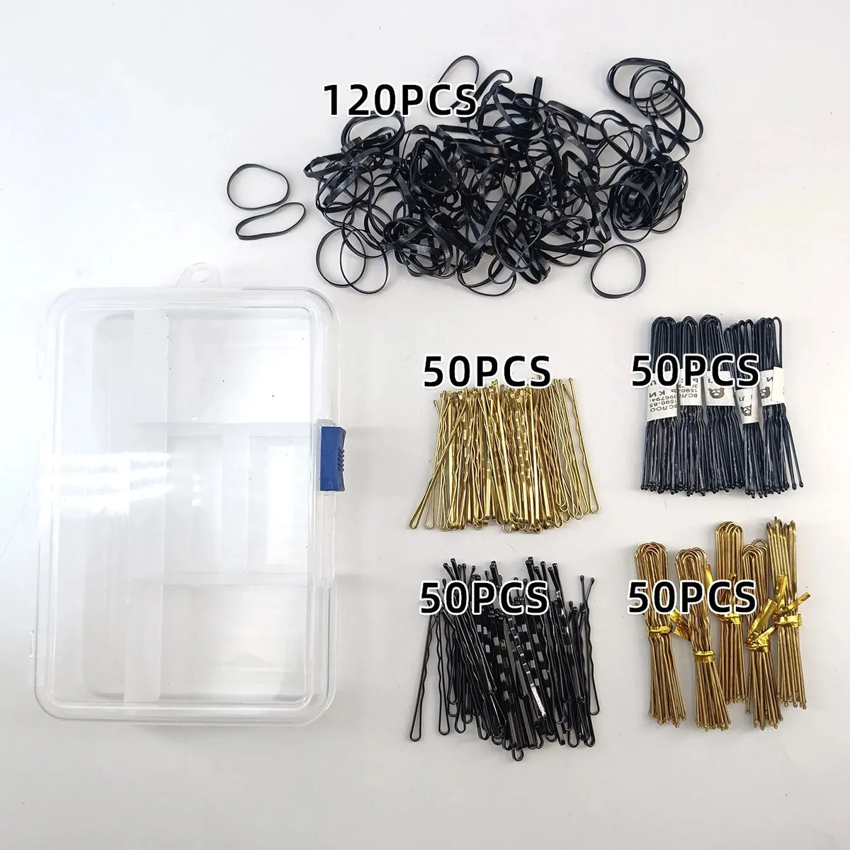 320 PCS Box-packed Hair Clips and Rubber Bands Set For Women Girls Hair Ties Ponytail Holder Scrunchies Accessories