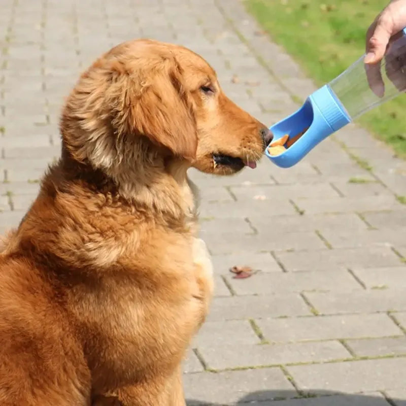 320ML Portable Dog Water Bottle With Food Container Travel 2 in 1 Pet Water Dispenser For Small Large Dogs Cat Labrador Drinking Bowls