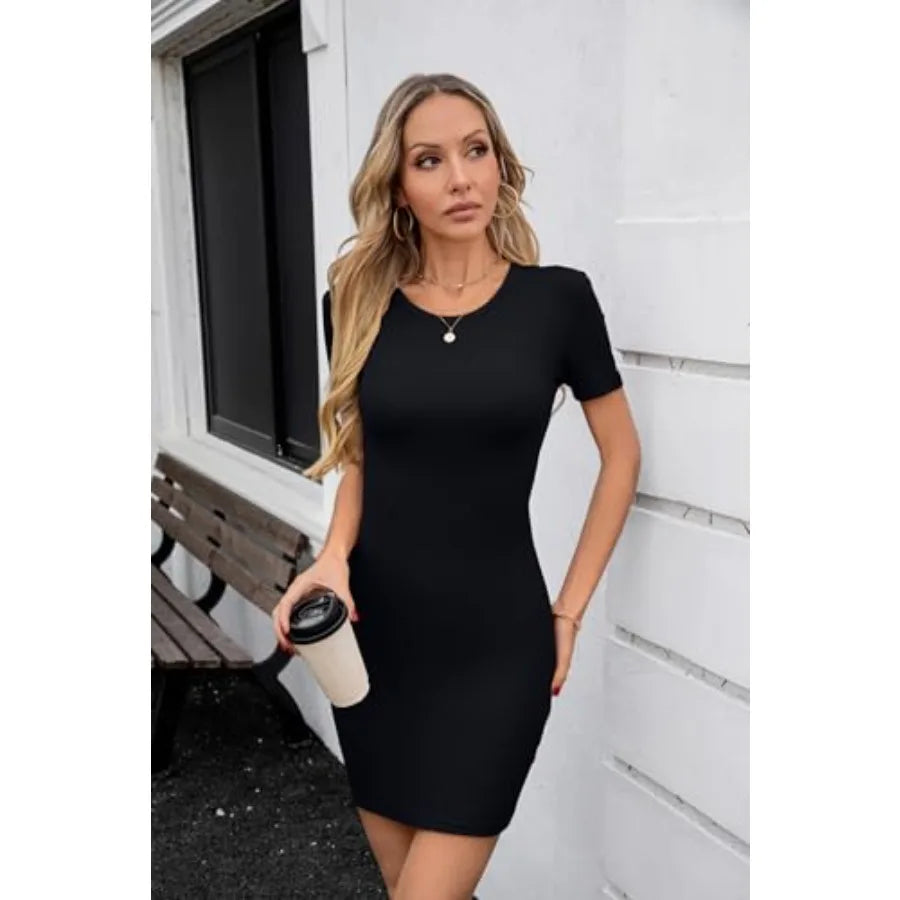 I love how this summer tank dress is the perfect mix of simple, comfortable, and flattering. The ribbed knit texture gives it a stylish look while the sleeveless crewneck design keeps it lightweight and easy to wear on warm