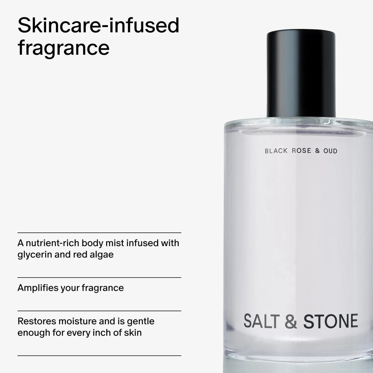 Salt & Stone Black Rose & Oud Eau de Parfum 100ml 3.4fl.oz Floral Woody Scent