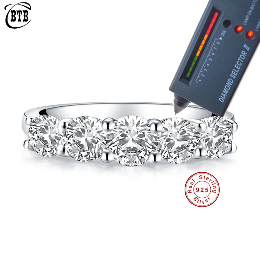 Cbtb Fashion Design Round D Color Pass Test Really Moissanite Luxury Wedding 925 Sterling Silver Jewelry Wholesale